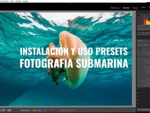 Interfaz de lightroom indicando donde instalar presets de fotografía submarina